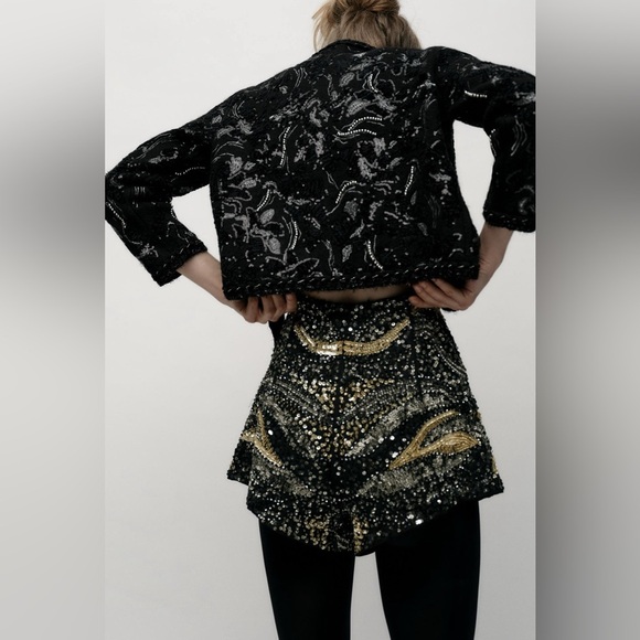 NWT ZARA SEQUIN SHORTS - Picture 9 of 16